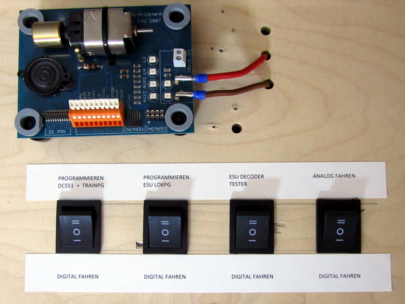 Beschriftung der Betriebsarten Beschriftung der Betriebsarten