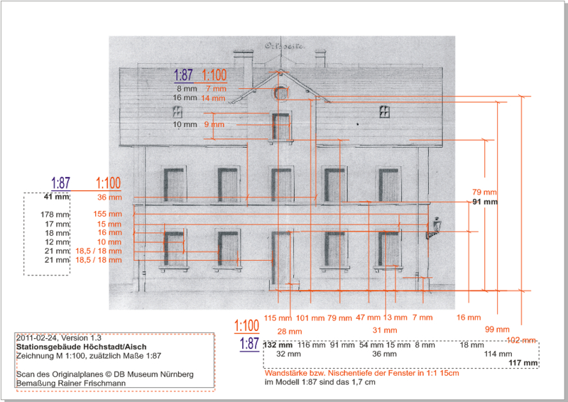 Bf Höchstadt, bemaßte Zeichnung, Originalzeichnung © DB Museum Nürnberg Bf Höchstadt, bemaßte Zeichnung, Originalzeichnung © DB Museum Nürnberg
